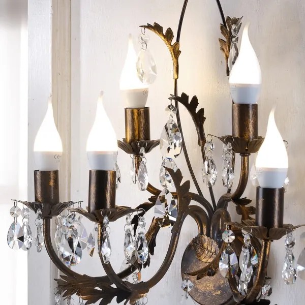 ONLI - Nástenné svietidlo TERESA 5xE14/6W/230V bronzová