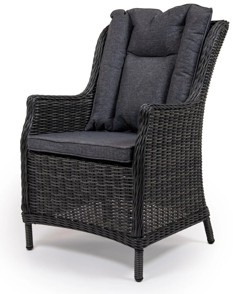 Záhradné ratanové kreslo KINGSTON tmavosivé 6,5mm