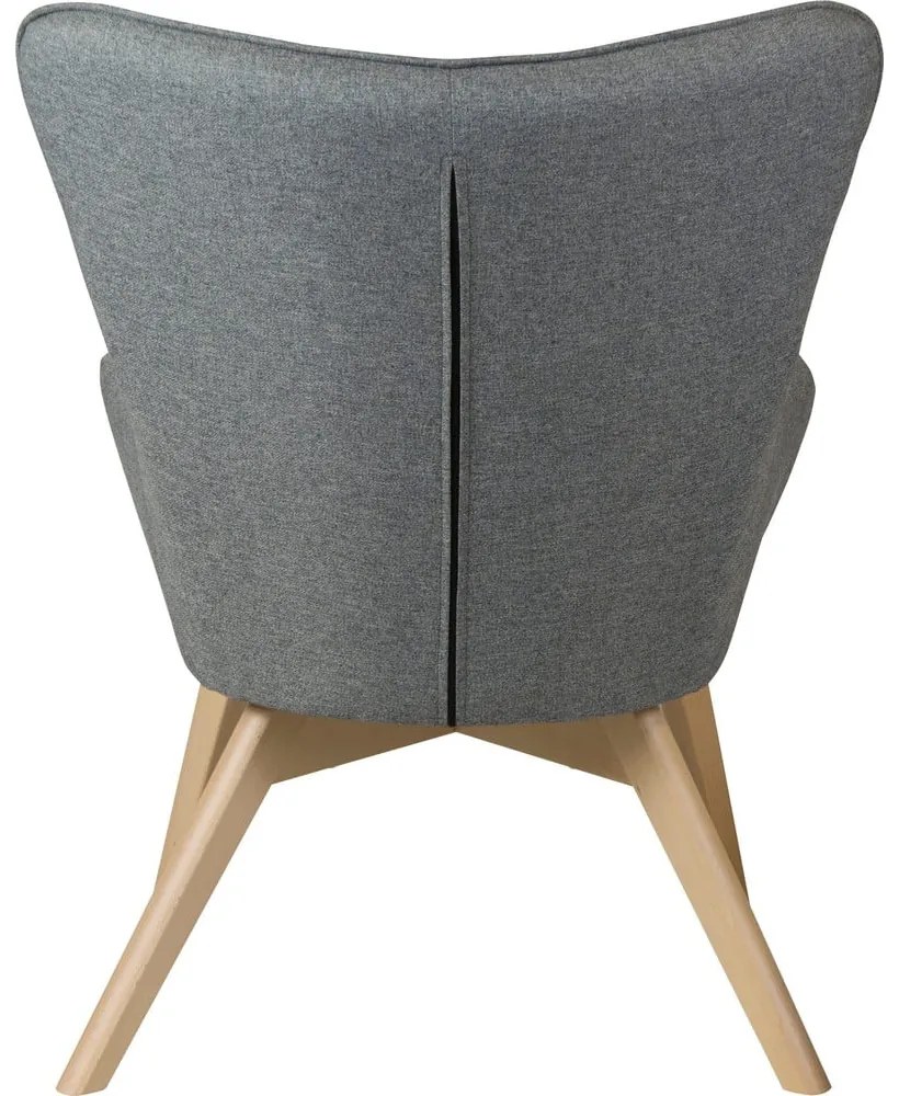 Sivé kreslo s podnožkou Niko – Ropez