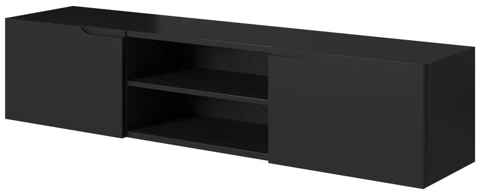 Závesná TV skrinka Loftia Mini - čierny/čierny mat