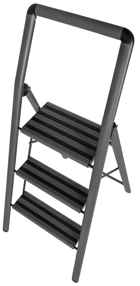 Sivé schodíky Wenko Compact, výška 114,5 cm