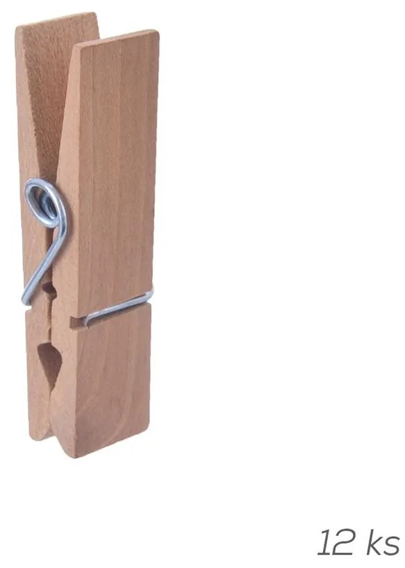 Štipce drevené 7 cm bez popisu, sada 12 ks