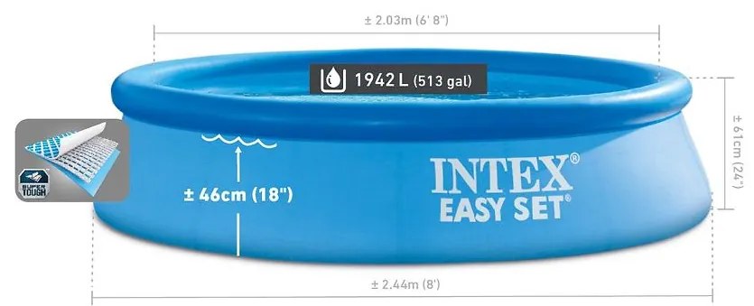 Bazén samonosný 2,44x0,61 m 28106NP