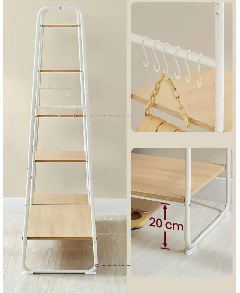 Stojanový vešiak LINEA biela/hnedá