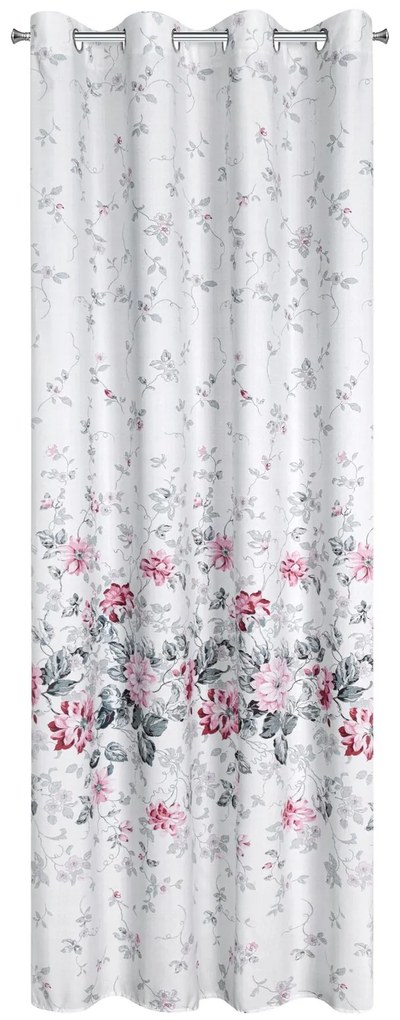 ZÁCLONA NA KRÚŽKOCH LEA05 140X250 CM KVETY