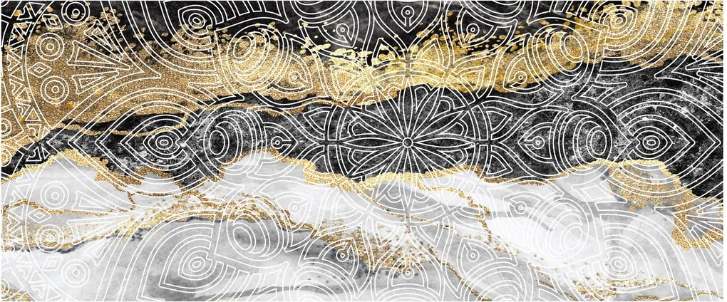 Obraz - Mandala v mramore (120x50 cm)