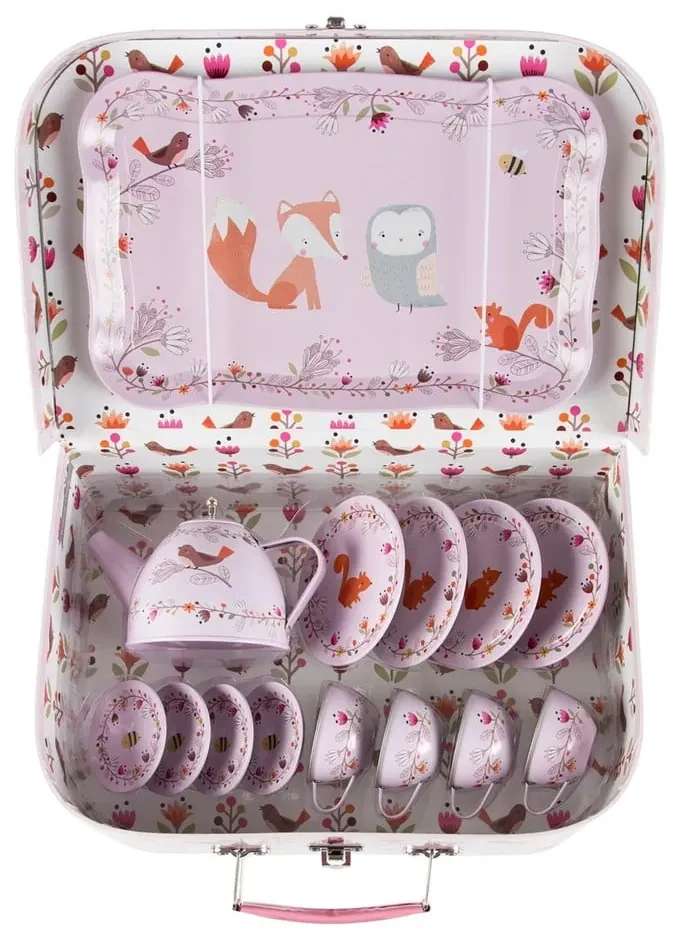 Detský ružový piknikový kufrík Sass & Belle Woodland Friends