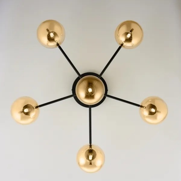 Jupiter 2033 - Prisadený luster FIGARO 6xG9/10W/230V čierna/zlatá/béžová