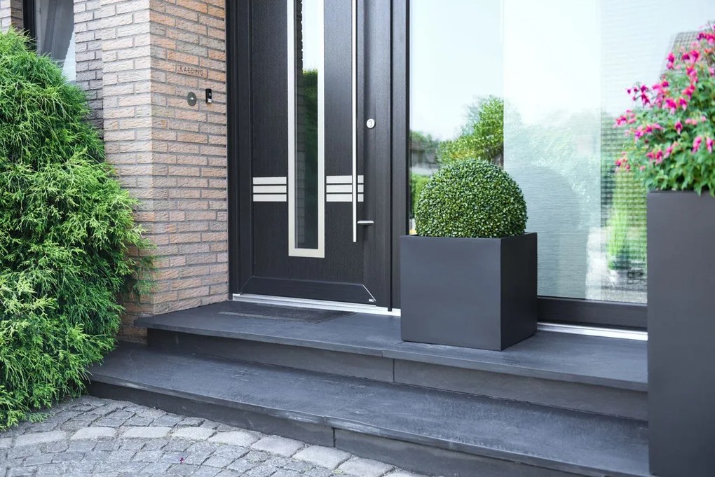 Kvetináč BLOCK, sklolaminát, 45x45x45 cm, antracit