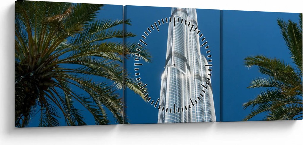 Obraz - Burj Khalifa (s hodinami) (90x30 cm)