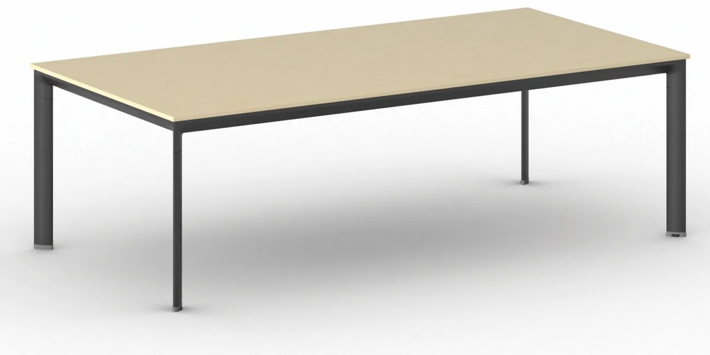 Rokovací kancelársky stôl PRIMO INVITATION, 240x120 cm, čierna podnož, breza