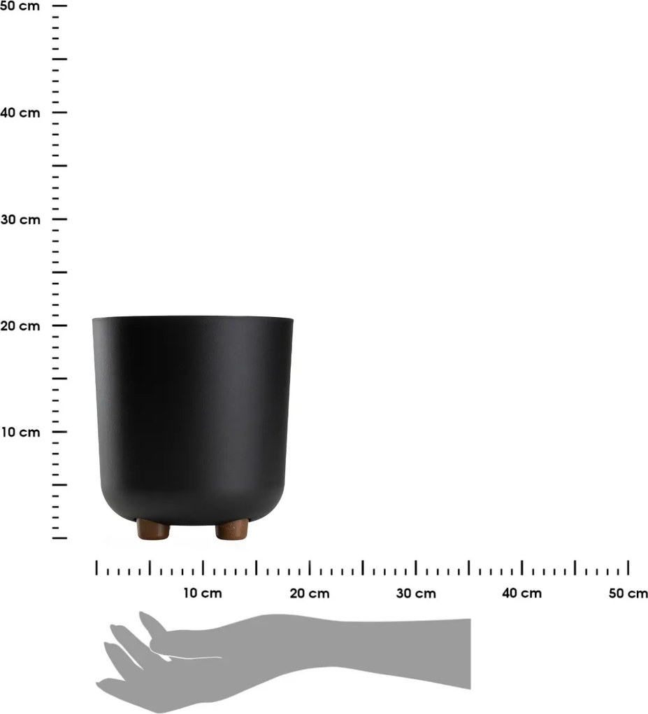 PLASTOVÝ KVETINÁČ TERRA 19,5X21 CM ČIERNA