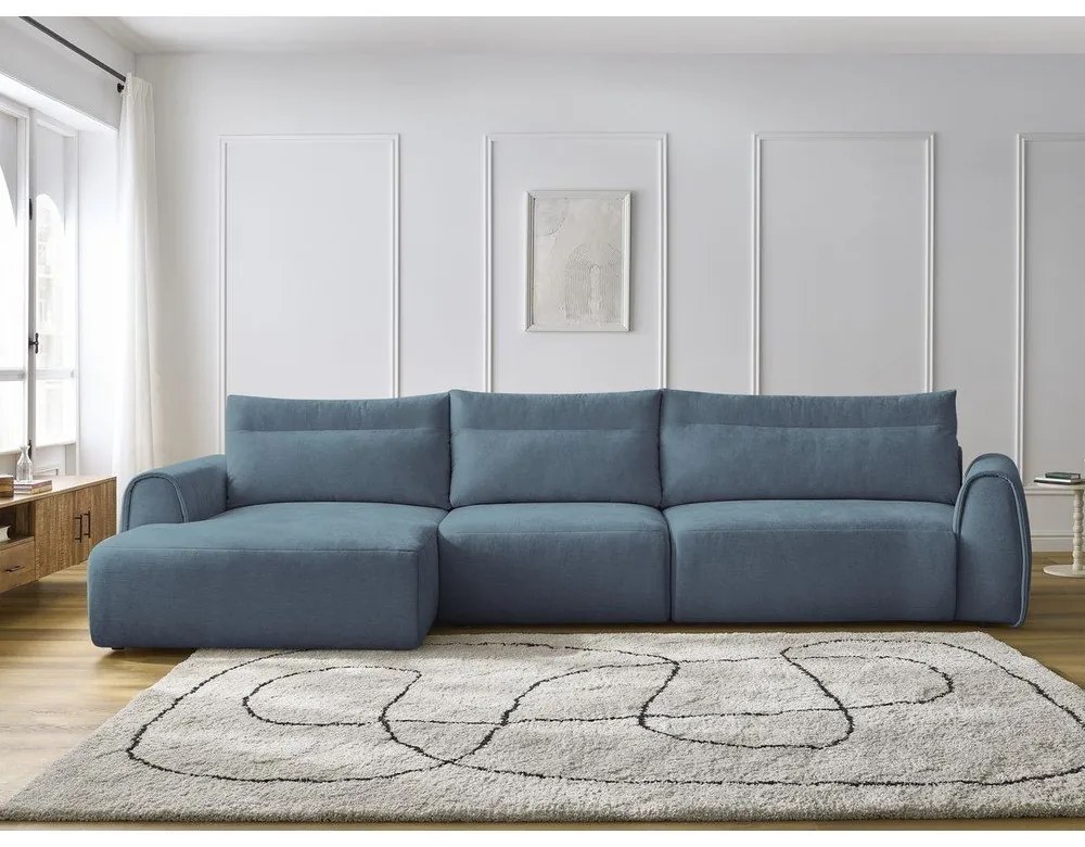 Modrá rohová pohovka Aden – Bobochic Paris