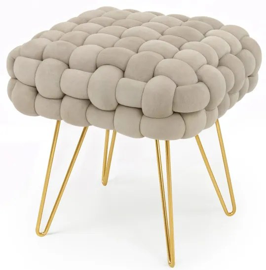 Taburetka DOTTY tmavobéžová