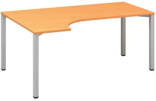 Ergo kancelársky stôl Alfa 200, 180 x 120 x 74,2 cm, ľavé vyhotovenie, dezén buk Bavaria, RAL9022