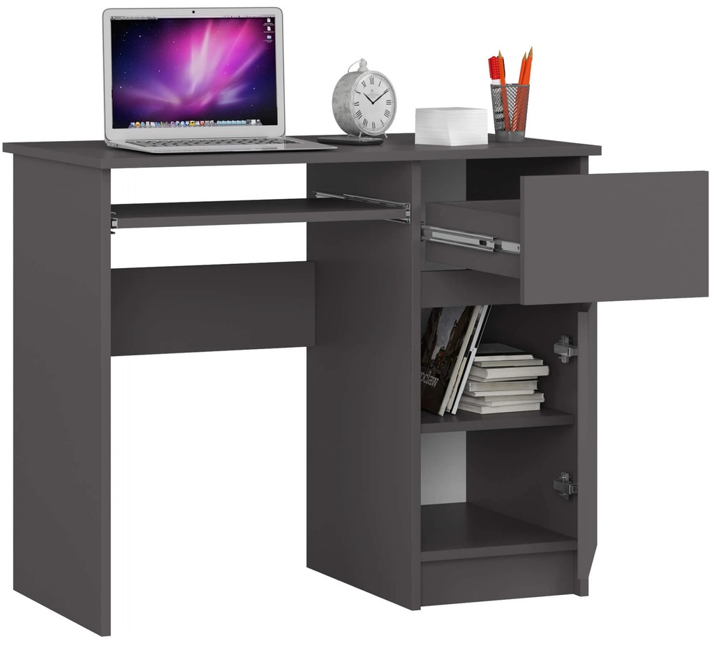 Psací stôl PIKSEL 90 cm grafitově šedý pravý