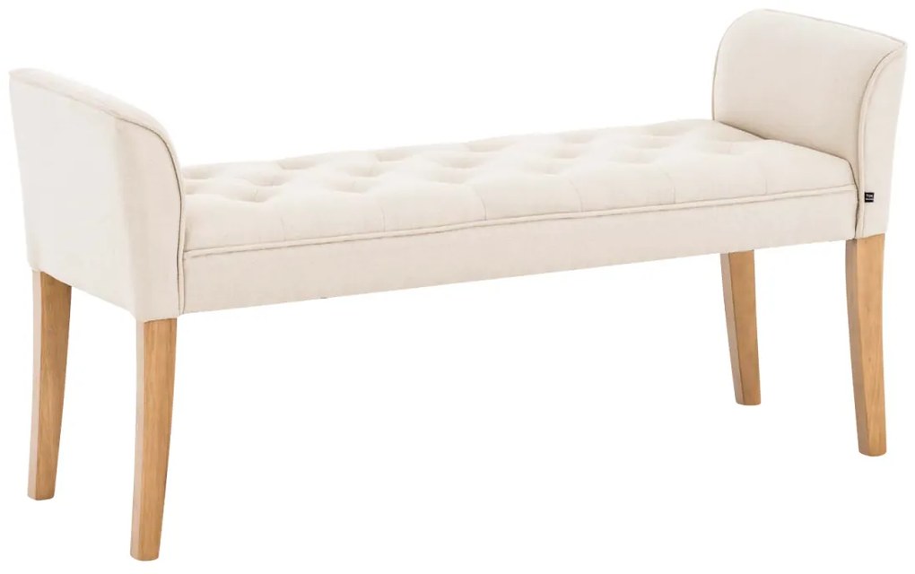 Lavica Cleopatra Chaiselongue látka, nohy antik svetlé - Krémová