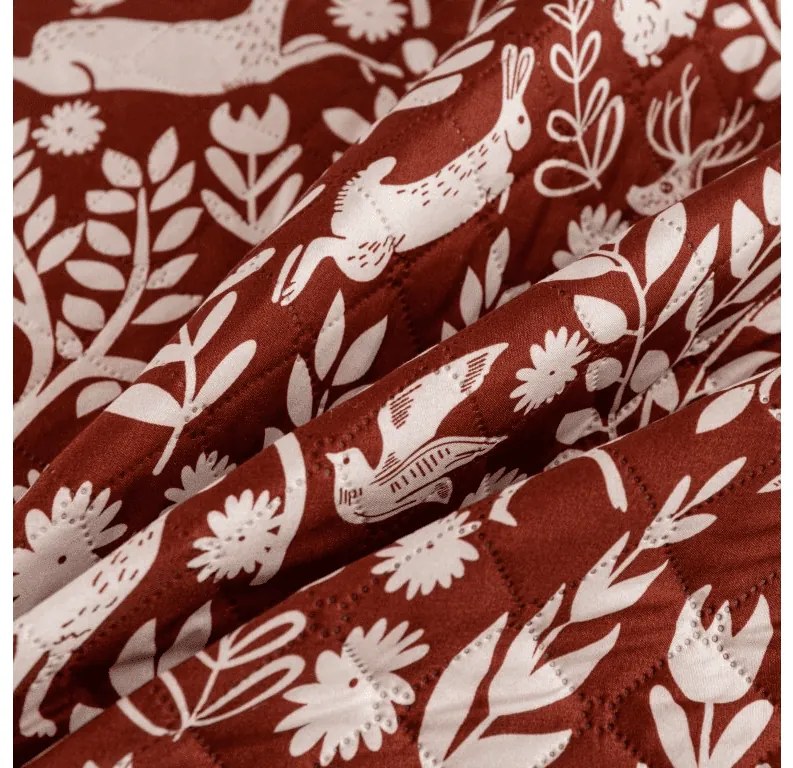 Prehoz na posteľ FOREST ANIMALS, hnedý Rozmer: 170 x 210 cm