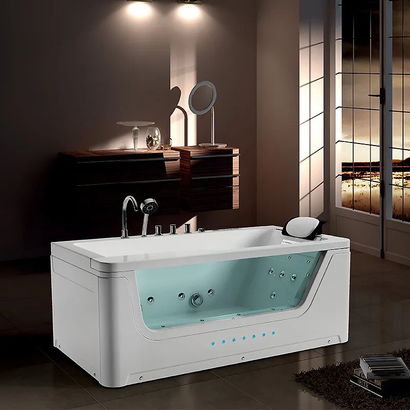 BPS-koupelny Hydromasážna vaňa HYD-NE912WH 170x90 BIELA s ohrevom vody