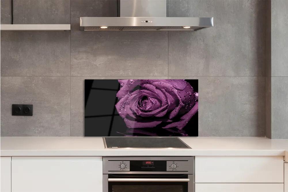 Nástenný panel  purpurová ruža 100x50 cm