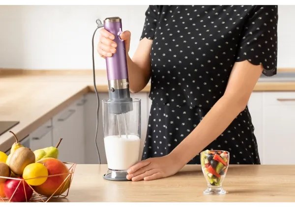 Sencor - Tyčový mixér 4v1 1200W/230V nerez/fialová