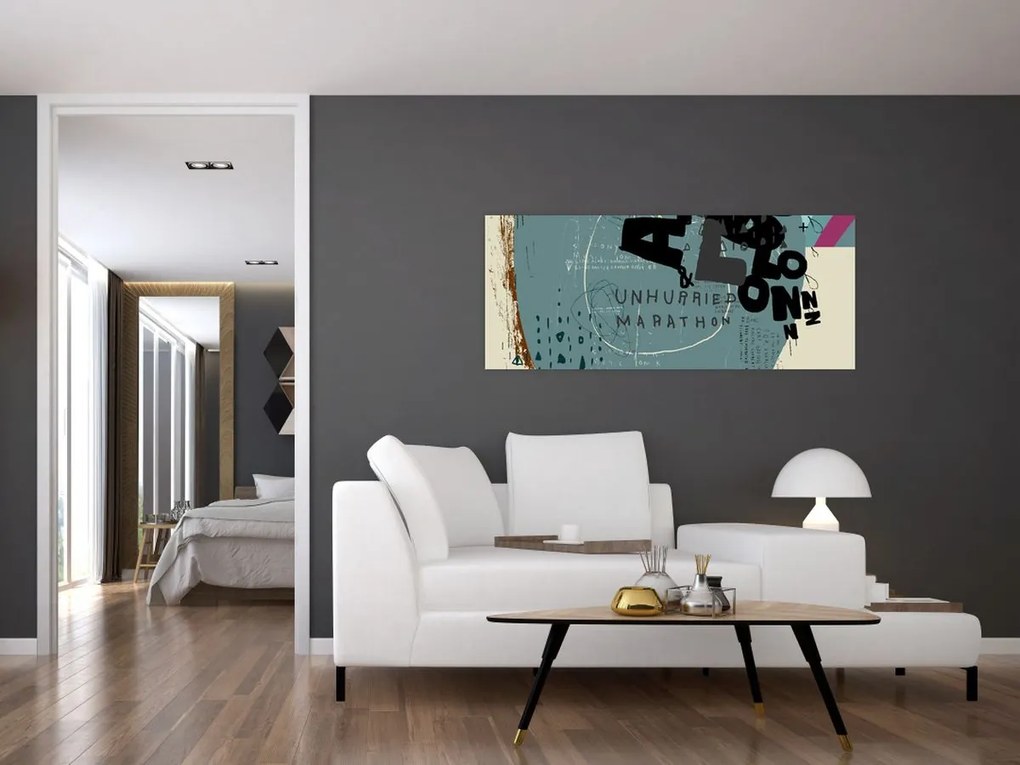 Obraz - Lietajúci balón s dúhou (120x50 cm)