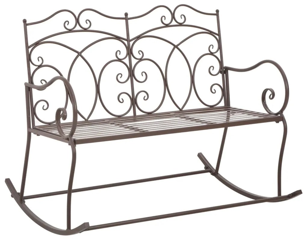 vidaXL Záhradná lavička 104 cm, železo, starožitná, hnedá