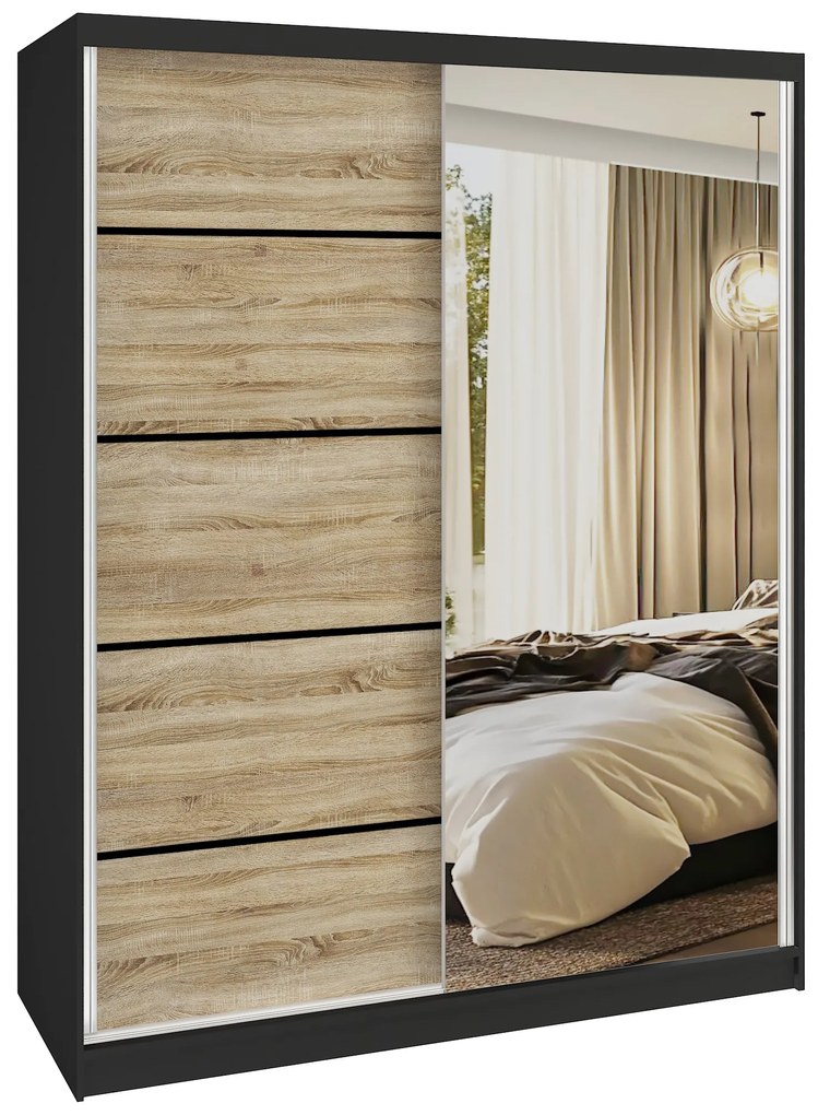 Šatníková skriňa SERENITY 133 cm dub sonoma mat MBP SERENITY SZP6/0/B/DS/0/HIAL