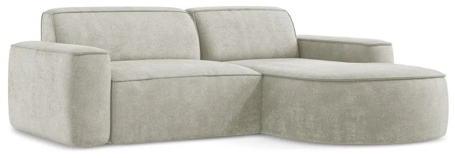 Krémová ženilková rohová pohovka (pravý roh/s leňoškou) Omao – Makamii