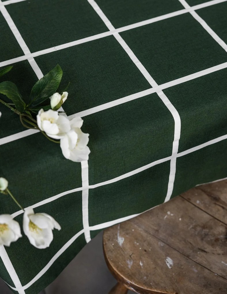 Storefactory Bavlnený obrus Green Checkered 250 x 140 cm