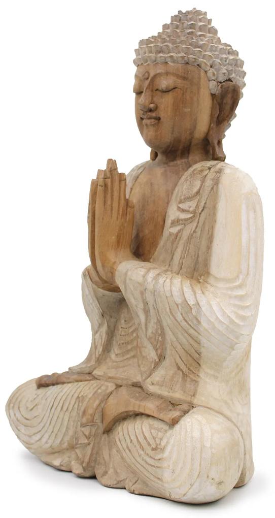 Ručne vyrezávaná socha Buddhu - Modliaci Buddha 40cm