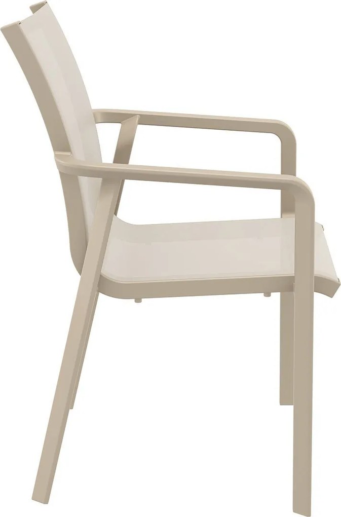 PACIFIC záhradná stolička s podrúčkami taupe