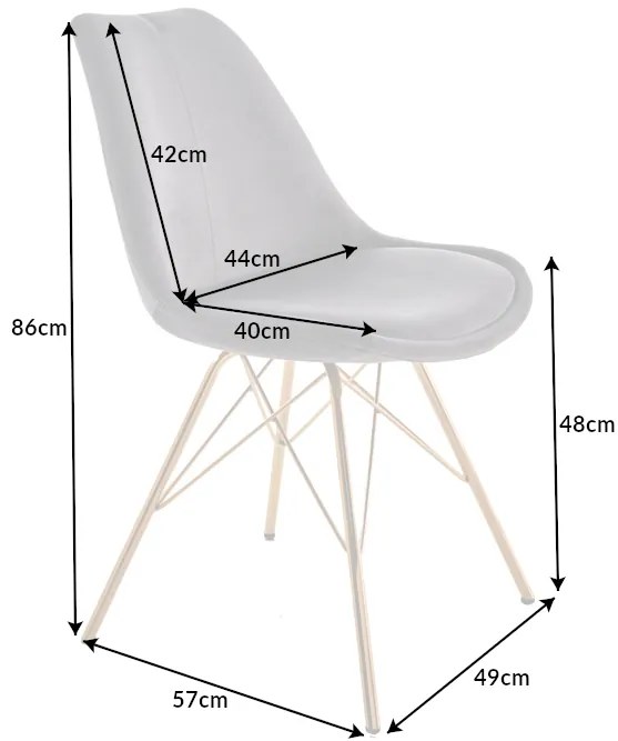Stolička Scandinavia tmavošedá zamatovo