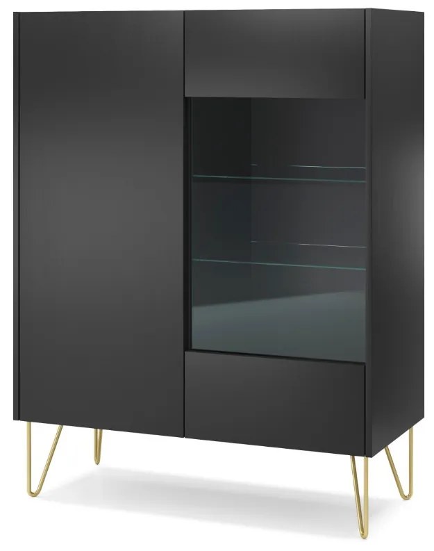 VITRÍNA EDEN ČIERNOŠEDÁ + MRAMOR 97 cm