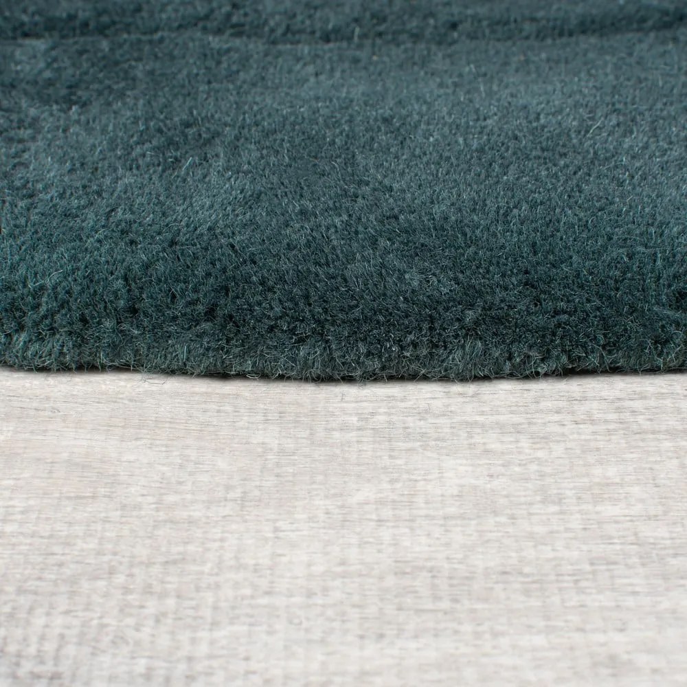 Zelenomodrý ručne tkaný vlnený okrúhly koberec ø 160 cm Shard Teal – Flair Rugs