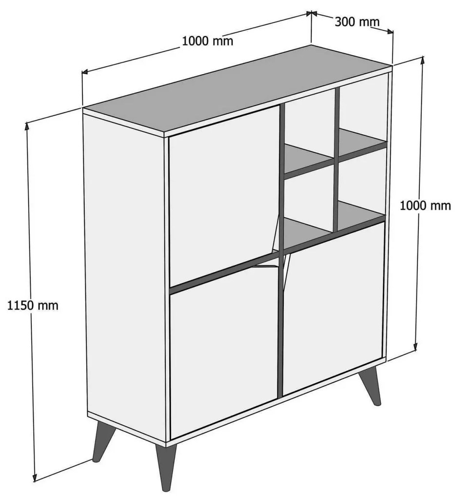 Komoda Pulse 100 cm biela