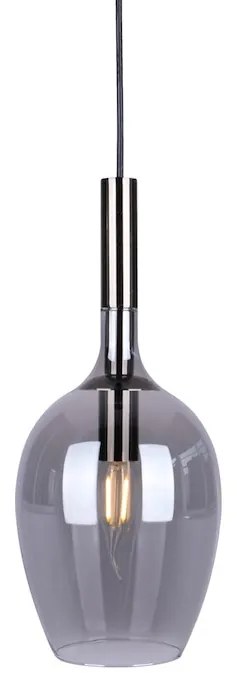 Závesné svietidlo Lugano, 1x grafitové sklenené tienidlo, b