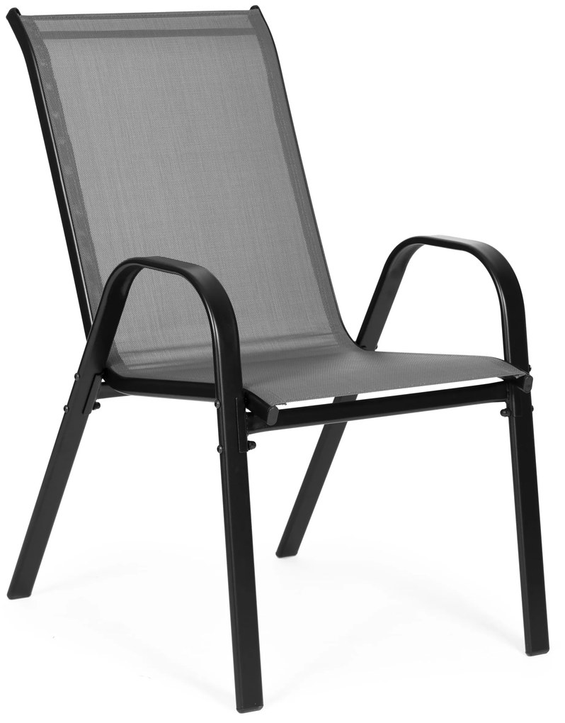 MultiGarden Sada záhradných stoličiek na balkón, terasu, 4 kusy - sivá MultiGarden