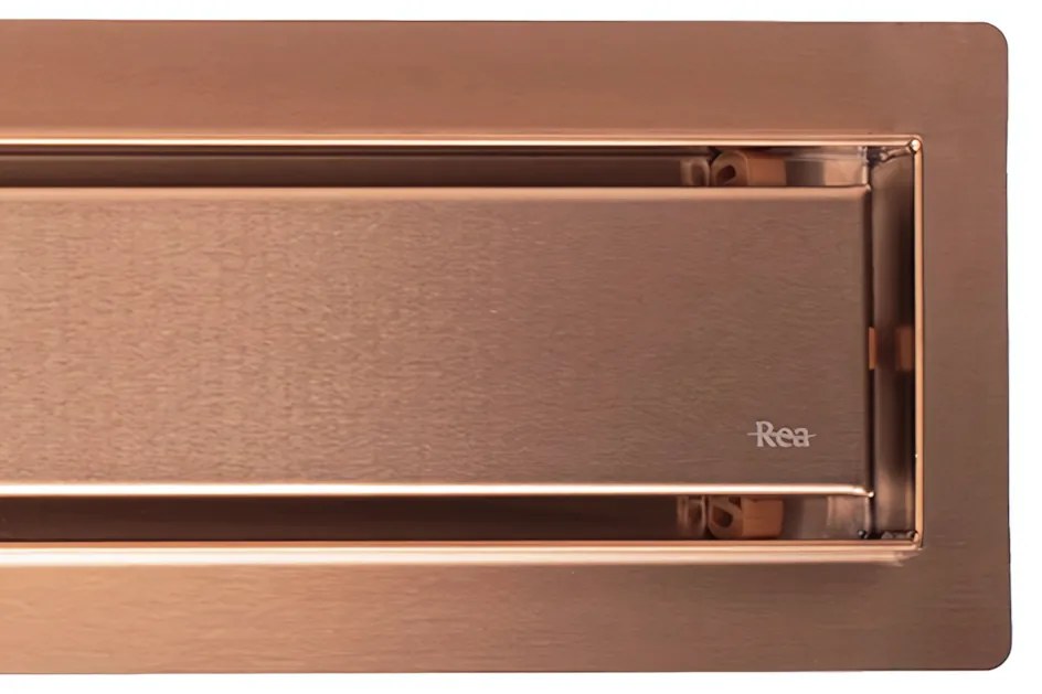 Rea Neox, nerezový sprchový odtokový žľab 50cm, 2v1, medená matná, REA-G4896