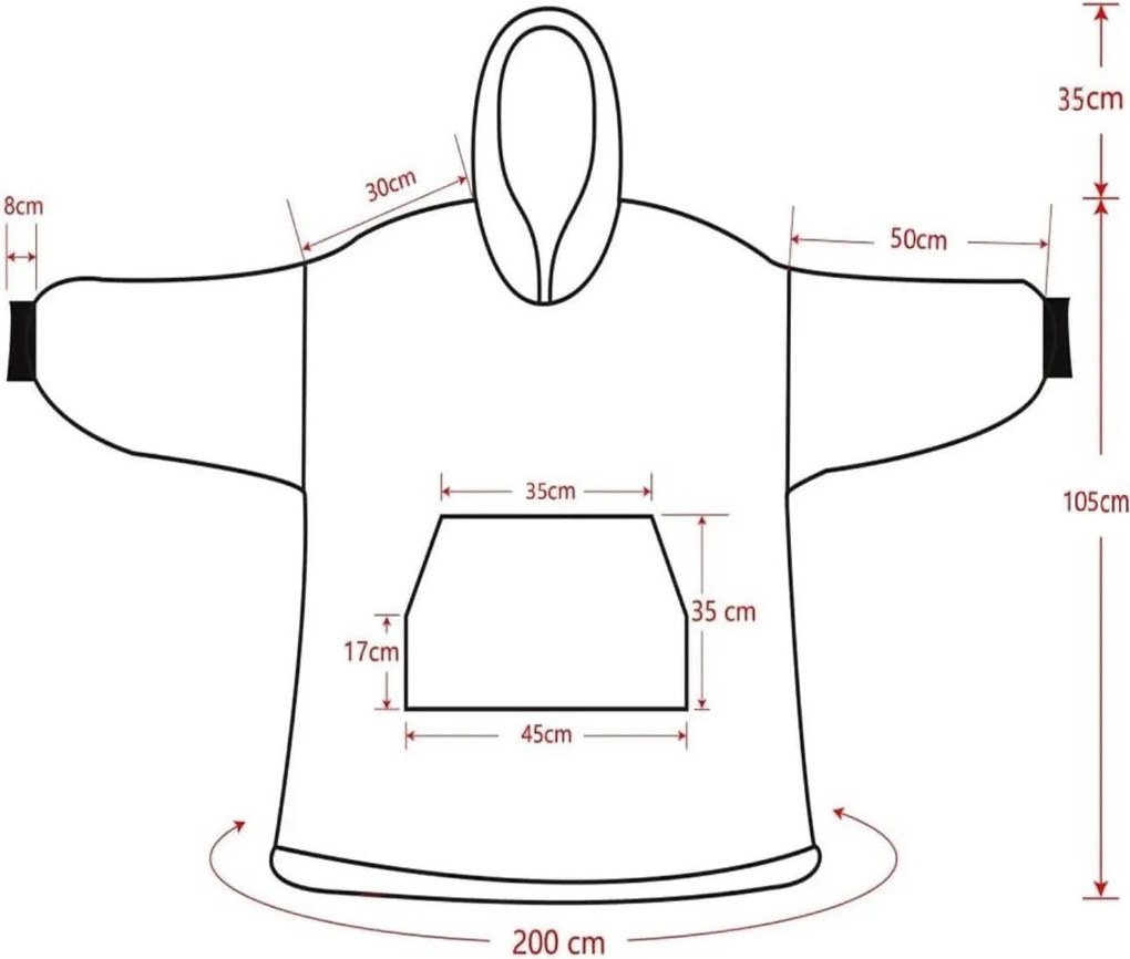 XPOSE® Barančeková mikinová deka - biela