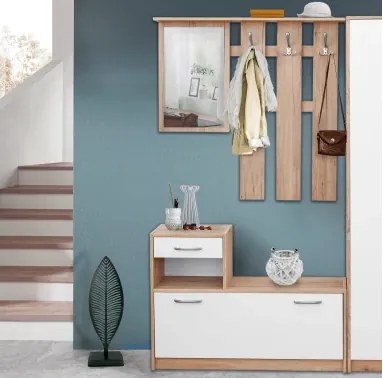 Predsieňová stena Astor, dub/biela%