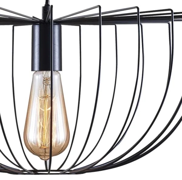 Luster na lanku JASMINA 1xE27/20W/230V pr. 40 cm čierna