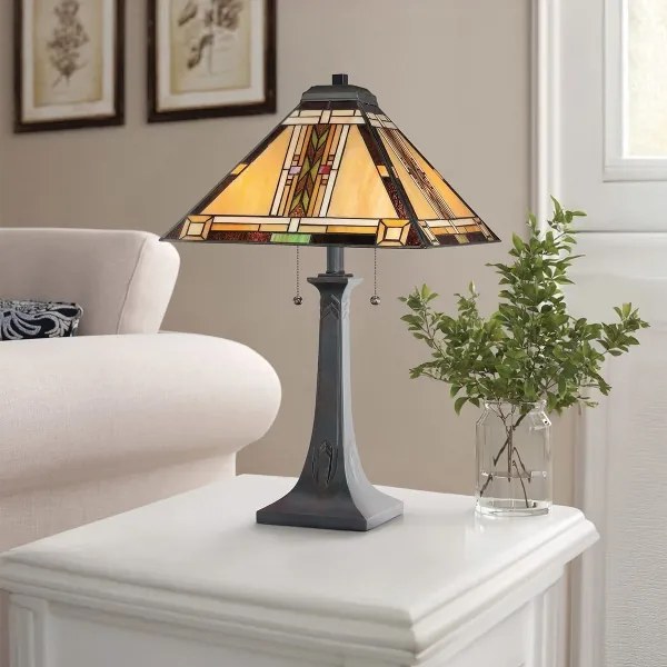 Quoizel QZ-NAVAJO-TL-VB - Stolná lampa Tiffany NAVAJO 2xE27/60W/230V