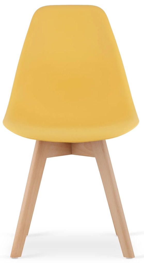 Horčicová stolička KITO s bukovými nohami