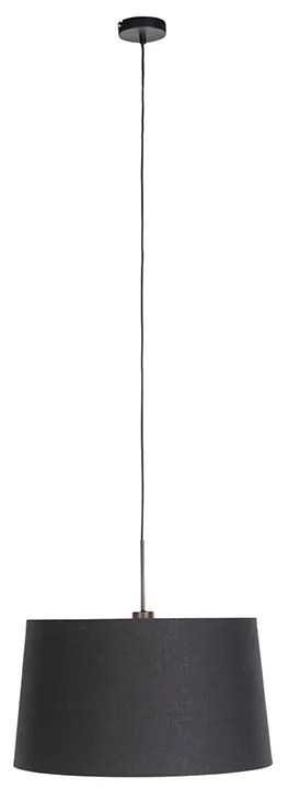 Závesné svietidlo s bavlneným tienidlom čiernej a zlatej farby 50 cm - Combi