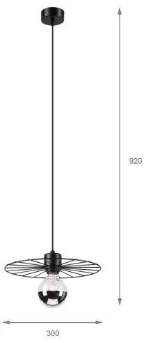 Luster na lanku MONTANA 1xE27/15W/230V pr. 30 cm čierna