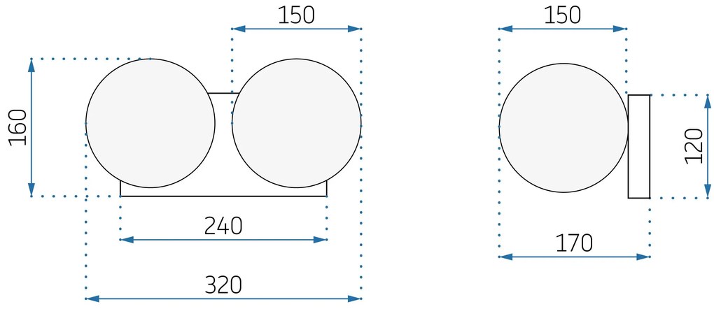 Toolight, nástenná lampa 2xE27 APP1010-2W, zlatá, OSW-05556