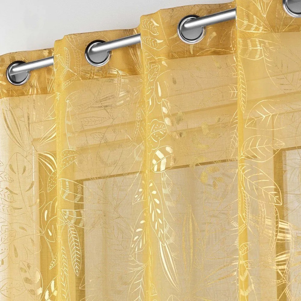 Žltá voálová záclona 140x280 cm Belflor – douceur d'intérieur