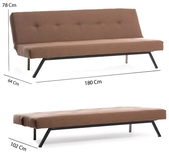 Dvojmiestna pohovka LOKO hnedá