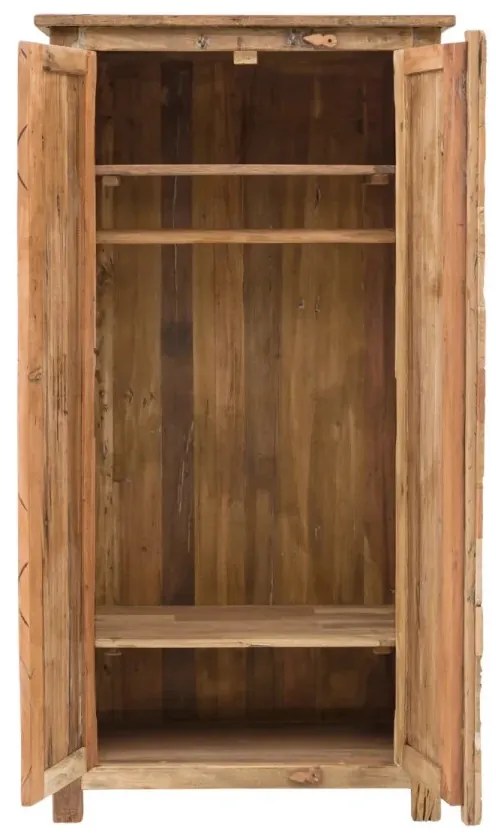 furniture-nabytek.cz - Masívna šatní skriňa Kavali z recyklovaného dreva, neupravená, hnedá – 90×45×185 cm